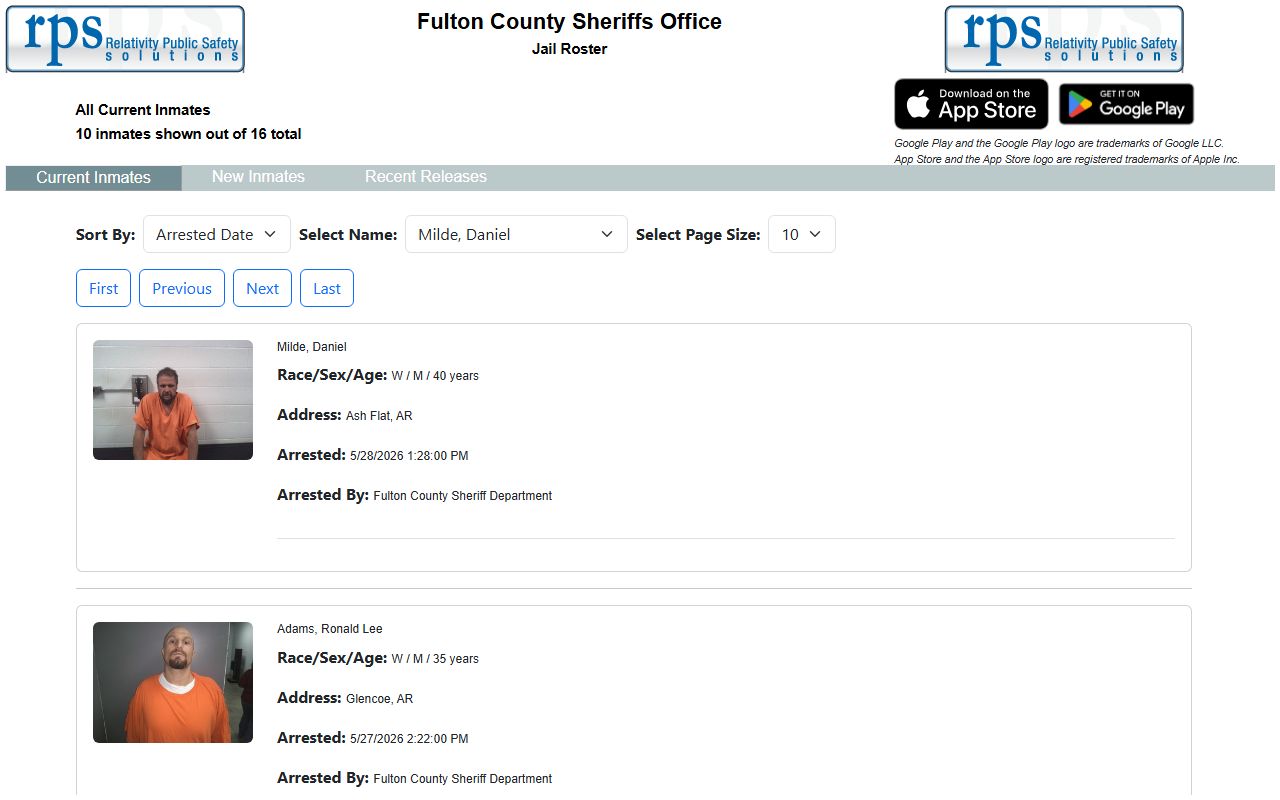 Fulton County inmate population current roster cards and controls